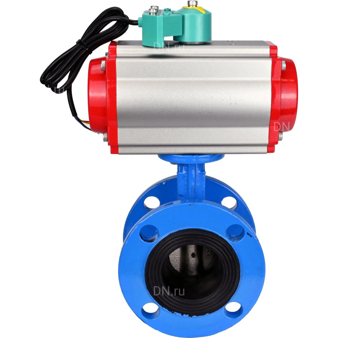 Затвор дисковый поворотный WBV1313E-2W-F-H Ду80 Ру16 фланцевый, корпус - чугун GGG40, диск - чугун GGG40, уплотнение - EPDM, с пневмоприводом PA-DA-105, пневмораспределителем 4M310-08 AC220V и магнитным переключателем ALS200D в Алматы