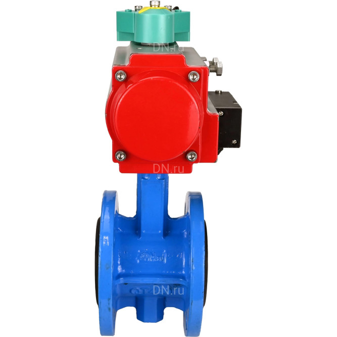 Затвор дисковый поворотный WBV1313E-2W-F-H Ду80 Ру16 фланцевый, корпус - чугун GGG40, диск - чугун GGG40, уплотнение - EPDM, с пневмоприводом PA-DA-105, пневмораспределителем 4M310-08 AC220V и магнитным переключателем ALS200D в Алматы