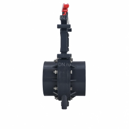 Задвижка шиберная GVKR4331TPV-2W-G-Hт Ду100 Ру1.6 клеевая, с выдвижным штоком, материал корпуса - ПВХ (PVC), шибер - нержавеющая сталь 304, уплотнение - TPV (ТПВ), с ручкой
