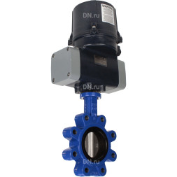 Затвор дисковый поворотный WBV1631N-2W-Fb-H Ду80 Ру16 LUG межфланцевый, корпус - чугун QT450, диск - нержавеющая сталь AISI 304, уплотнение - NBR, с электроприводом четвертьоборотным QTSA-N-005EM-O0-220VAC с пружинным возвратом