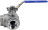 Кран шаровой BV3232P(4pc)-SP-3WL-T-ISO-H Ду40 Ру63, 3-ходовой L-тип стандартнопроходной, внутренняя резьба, уплотнение - PTFE, материал корпуса - нержавеющая сталь SS316 с ISO фланцем и рукояткой в Алматы