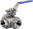 Кран шаровой BV3232P(4pc)-SP-3WL-T-ISO-H Ду40 Ру63, 3-ходовой L-тип стандартнопроходной, внутренняя резьба, уплотнение - PTFE, материал корпуса - нержавеющая сталь SS316 с ISO фланцем и рукояткой в Алматы