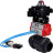 Кран шаровой BV4242E-FP-GRM-ISO Дн40 Ру10 полнопроходной, корпус - НПВХ, шар - НПВХ, уплотнение - EPDM, с пневмоприводом PA-DA-052, пневмораспределителем 4V320-10 AC220V и БКВ APL-410N EX в Алматы