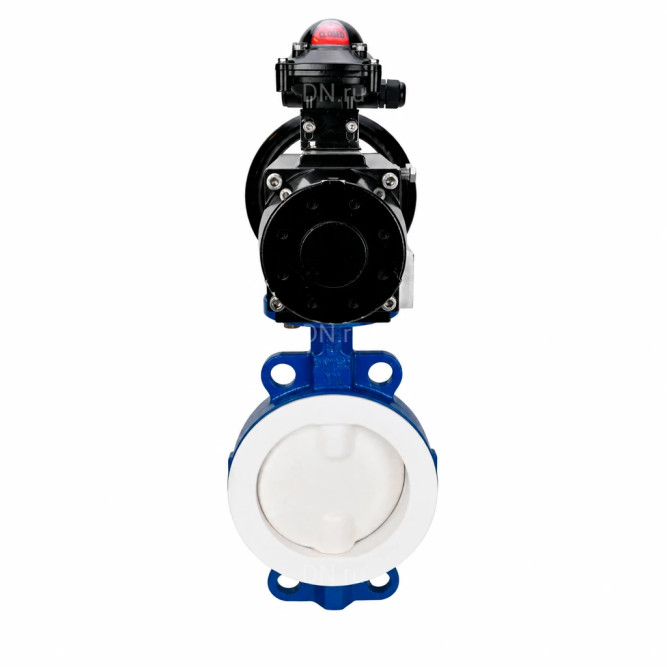 Затвор дисковый поворотный WBV3434Pf-2W-Fb-R Ду150 Ру16, корпус - углеродистая сталь WCB, диск - углеродистая сталь WCB, футерованный PTFE, уплотнение - PTFE, с пневмоприводом PA-DA-105-1 и БКВ APL-210N в Алматы