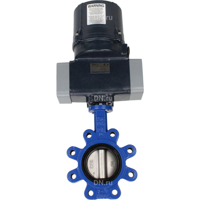 Затвор дисковый поворотный WBV1631N-2W-Fb-H Ду125 Ру16 LUG межфланцевый, корпус - чугун QT450, диск - нержавеющая сталь AISI 304, уплотнение - NBR, с электроприводом четвертьоборотным QTSA-N-014EM-O0-220VAC с пружинным возвратом в Алматы