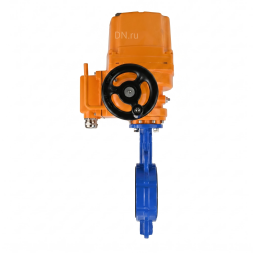 Затвор дисковый поворотный WBV1432N-2W-Fb-H Ду100 Ру16, корпус - чугун GGG50, диск - нержавеющая сталь 316L, уплотнение - NBR, с электроприводом QT-EX-010EM-O2-220VAC-У1