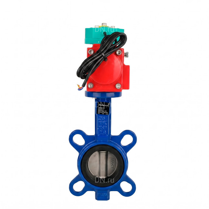 Затвор дисковый поворотный WBV1132N-2W-Fb-H Ду50 Ру16 корпус - чугун GG25, диск - нержавеющая сталь 316L, уплотнение - NBR, с пневмоприводом PA-SA-083 и магнитным переключателем ALS200D в Алматы
