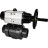 Кран шаровой BV4242E-FP-GRM-ISO Дн32 Ру10 полнопроходной, корпус - НПВХ, шар - НПВХ, уплотнение - EPDM, с пневмоприводом PA-DA-105-1 двойного действия со штурвалом в Алматы