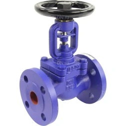 Клапан запорный сильфонный VSO1121M-F-S Ду150 Ру16, фланцевый, корпус - чугун GG25, уплотнение - металл, управление - штурвал