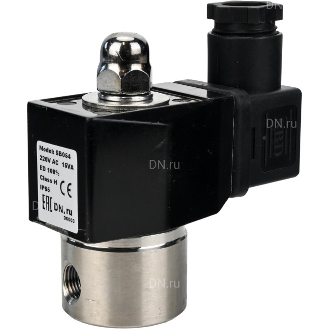 Клапан электромагнитный VS331-VT-NC-220VAC 1/4″ Ду8 Ру10, соленоидный двухходовой, корпус - нержавеющая сталь 304, уплотнение - Viton, резьбовой, нормально-закрытый, прямого действия, катушка - 220В в Алматы
