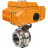 Затвор дисковый поворотный WBV3131S-2W-T-H Ду15 Ру10 резьбовой, корпус - пищевая нержавеющая сталь 304, уплотнение - Silicon, с электроприводом QT-N-005EM-A1-220VAC-У1 c датчиком обратной связи и входным управляющим сигналом 4-20мА HARK в Алматы