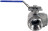 Кран шаровой BV3232P(4pc)-SP-3WL-T-ISO-H Ду65 Ру40, 3-ходовой L-тип стандартнопроходной, внутренняя резьба, уплотнение - PTFE, материал корпуса - нержавеющая сталь SS316 с ISO фланцем и рукояткой в Алматы