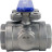 Кран шаровой BV3232P(4pc)-SP-3WL-T-ISO-H Ду65 Ру40, 3-ходовой L-тип стандартнопроходной, внутренняя резьба, уплотнение - PTFE, материал корпуса - нержавеющая сталь SS316 с ISO фланцем и рукояткой в Алматы