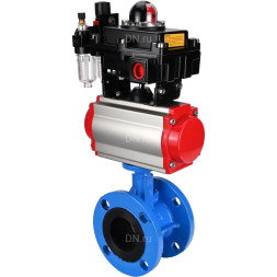 Затвор дисковый поворотный WBV1313E-2W-F-H Ду125 Ру16 фланцевый, корпус - чугун GGG40, диск - чугун GGG40, EPDM, с пневмоприводом PA-DA-130, пневмораспределителем 4M310-08 AC220V, БКВ APL-410N EX и БПВ AFC2000