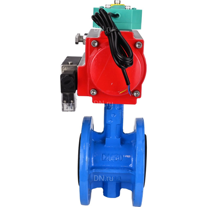 Затвор дисковый поворотный WBV1313E-2W-F-H Ду65 Ру16 фланцевый, корпус - чугун GGG40, диск - чугун GGG40, уплотнение - EPDM, с пневмоприводом PA-DA-105, пневмораспределителем 4M310-08 DC24V и магнитным переключателем ALS200D в Алматы