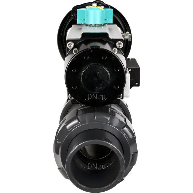 Кран шаровой BV4242E-FP-GRM-ISO Дн25 Ру10 полнопроходной, корпус - НПВХ, шар - НПВХ, уплотнение - EPDM, с пневмоприводом PA-DA-105-1, пневмораспределителем 4M310-08 AC220V и магнитным переключателем ALS200D в Алматы