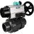 Кран шаровой BV4242E-FP-GRM-ISO Дн25 Ру10 полнопроходной, корпус - НПВХ, шар - НПВХ, уплотнение - EPDM, с пневмоприводом PA-DA-105-1, пневмораспределителем 4M310-08 AC220V и магнитным переключателем ALS200D в Алматы