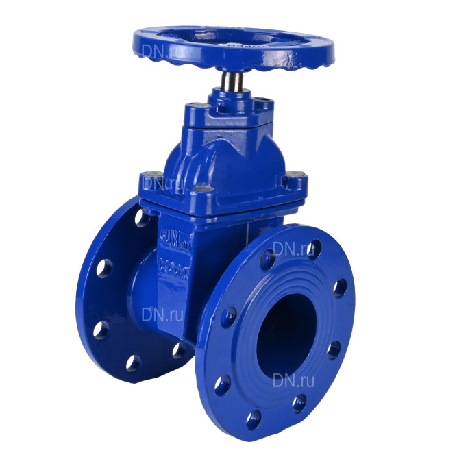 Задвижка клиновая 30ч39р (аналог МЗВ) GVWN1414N-2W-F-S blue Ду65 Ру10/16 фланцевая, корпус - чугун GGG50, клин - чугун GGG50, уплотнение - NBR, с невыдвижным штоком, со штурвалом, цвет - синий в Алматы