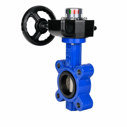 Затвор дисковый поворотный WBV1616N-2W-Fb-H Ду100 Ру16 LUG межфланцевый, корпус - чугун QT450, диск - чугун QT450, уплотнение - NBR, с редуктором HGB RQN1-180Z