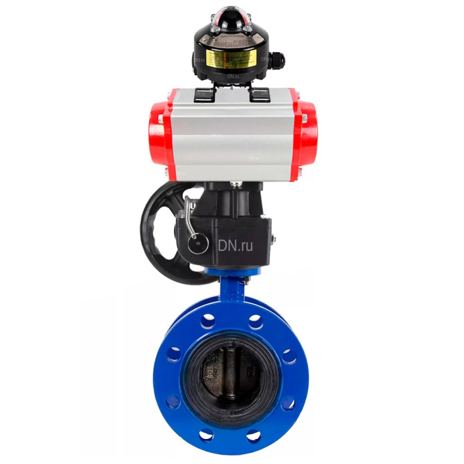 Затвор дисковый поворотный WBV1331E-2W-F-H Ду65 Ру16 фланцевый, корпус - чугун GGG40, диск - нержавеющая сталь 304, уплотнение - EPDM, с пневмоприводом PA-DA-105, БКВ APL-510N EX и ручным дублером MON3-700-T38-ISO в Алматы
