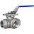 Кран шаровой BV3232P(4pc)-SP-3WT-T-ISO-H WDVF Ду25 Ру63 стандартнопроходной, 3-ходовой Т-тип, внутренняя резьба, корпус - нержавеющая сталь AISI 316, уплотнение - PTFE, с ISO-фланцем и рукояткой в Алматы