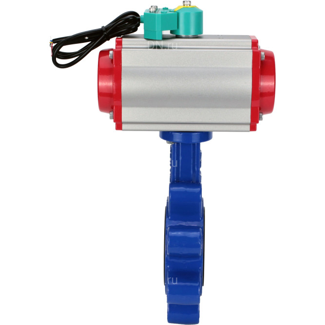 Затвор дисковый поворотный WBV1631E-2W-Fb-H Ду80 Ру16 LUG корпус - чугун QT450, диск - нержавеющая сталь 304, уплотнение - EPDM, с пневмоприводом PA-DA-083 и магнитным переключателем ALS200D в Алматы