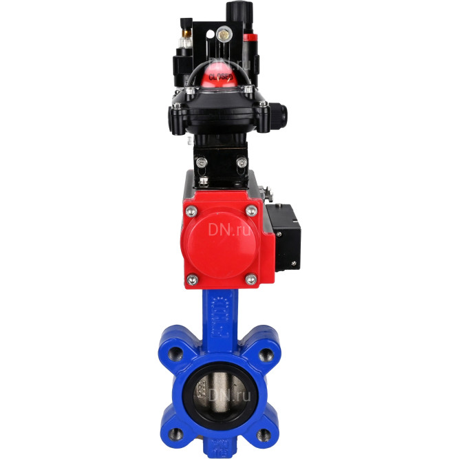 Затвор дисковый поворотный WBV1616N-2W-Fb-H Ду65 Ру16 LUG корпус - чугун QT450, диск - чугун QT450, уплотнение - NBR, с пневмоприводом PA-DA-065, пневмораспределителем 4M310-08 DC24V, БКВ APL-210N и БПВ AFC2000 в Алматы