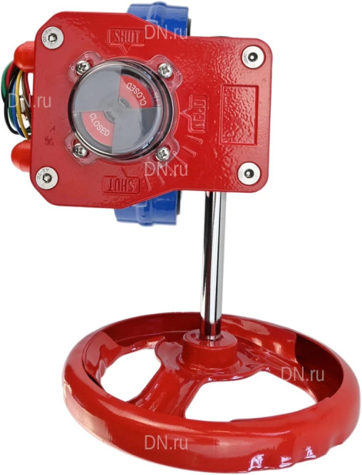 Затвор дисковый поворотный WBV3432V-2W-Fb-H Ду65 Ру16 межфланцевый, корпус - углеродистая сталь WCB, диск - нержавеющая сталь 316L, уплотнение - Viton, с редуктором HGBF RQN1-180Z с индикатором положения и датчиком обратной связи в Алматы