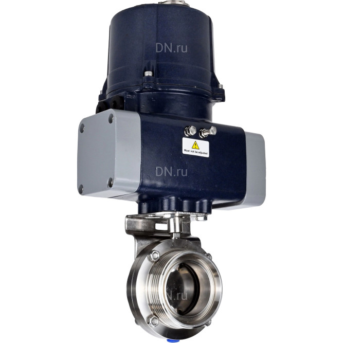 Затвор дисковый поворотный WBV3131E-2W-T-H Ду15 Ру10 резьбовой, корпус - пищевая нержавеющая сталь AISI 304, диск - нержавеющая сталь AISI 304, уплотнение - EPDM, с электроприводом четвертьоборотным QTSA-N-003EM-O0-220VAC с пружинным возвратом в Алматы