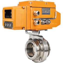 Затвор дисковый поворотный WBV3131S-2W-T-H Ду25 Ру10 резьбовой, корпус - пищевая нержавеющая сталь 304, уплотнение - Silicon, с электроприводом QT-N-005EM-A1-220VAC-У1 c датчиком обратной связи и входным управляющим сигналом 4-20мА HARK