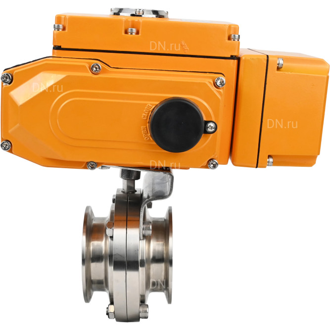 Затвор дисковый поворотный WBV3131S-2W-T-H Ду25 Ру10 резьбовой, корпус - пищевая нержавеющая сталь 304, уплотнение - Silicon, с электроприводом QT-N-005EM-A1-220VAC-У1 c датчиком обратной связи и входным управляющим сигналом 4-20мА HARK в Алматы