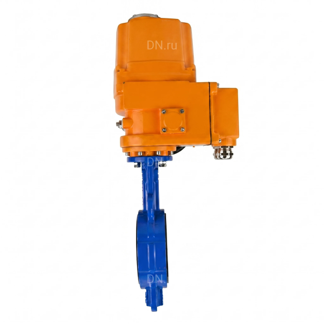 Затвор дисковый поворотный WBV1432N-2W-Fb-H Ду100 Ру16, корпус - чугун GGG50, диск - нержавеющая сталь 316L, уплотнение - NBR, с электроприводом QT-EX-010EM-O2-380VAC-У1 в Алматы
