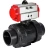 Кран шаровой BV4242E-FP-GRM-ISO Дн80 Ру10 полнопроходной, корпус - НПВХ, шар - НПВХ, уплотнение - EPDM, с пневмоприводом PA-DA-065 двойного действия в Алматы