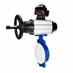 Затвор дисковый поворотный WBV3434Pf-2W-Fb-R Ду150 Ру16, корпус - углеродистая сталь WCB, диск - углеродистая сталь WCB, футерованный PTFE, уплотнение - PTFE, с пневмоприводом PA-DA-105-1 и БКВ APL-510N EX