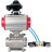 Кран шаровой BV3232P(3pc)-FP-W-ISO-H WDVF Ду40 Ру40 полнопроходной, трехсоставной, корпус - нержавеющая сталь 316, уплотнение - PTFE, под приварку, с пневмоприводом PA-DA-065, пневмораспределителем 4V320-08 AC220V, БКВ APL-210N в Алматы