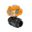 Кран шаровой BV4242E-FP-GRM-ISO Дн100 Ру10 полнопроходной, корпус - НПВХ, шар - НПВХ, уплотнение - EPDM, с электроприводом QT-N-005EM-O1-380VAC-У1 HARK в Алматы