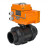 Кран шаровой BV4242E-FP-GRM-ISO Дн100 Ру10 полнопроходной, корпус - НПВХ, шар - НПВХ, уплотнение - EPDM, с электроприводом QT-N-005EM-O1-380VAC-У1 HARK в Алматы