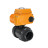 Кран шаровой BV4242E-FP-GRM-ISO Дн100 Ру10 полнопроходной, корпус - НПВХ, шар - НПВХ, уплотнение - EPDM, с электроприводом QT-N-005EM-O1-380VAC-У1 HARK в Алматы