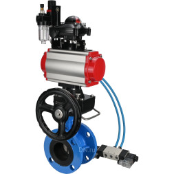 Затвор дисковый поворотный WBV1313E-2W-F-H Ду125 Ру16 фланцевый, корпус - чугун GGG40, диск - чугун GGG40, EPDM, с пневмоприводом PA-DA-130, пневмораспределителем 4V320-08 AC220V, БКВ APL-210N, ручным дублером MON1-250-T26-ISO и БПВ AFC2000