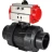 Кран шаровой BV4242E-FP-GRM-ISO Дн100 Ру10 полнопроходной, корпус - НПВХ, шар - НПВХ, уплотнение - EPDM, с пневмоприводом PA-DA-065 двойного действия в Алматы