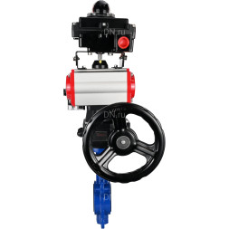 Затвор дисковый поворотный WBV1432E-2W-Fb-H Ду300 Ру16, корпус - чугун GGG50, диск - нержавеющая сталь 316L, уплотнение - EPDM, с пневмоприводом PA-DA-140, пневмораспределителем 4M310-08 DC24V, БКВ APL-410N EX, ручным дублером MON4-1200-T54-ISO