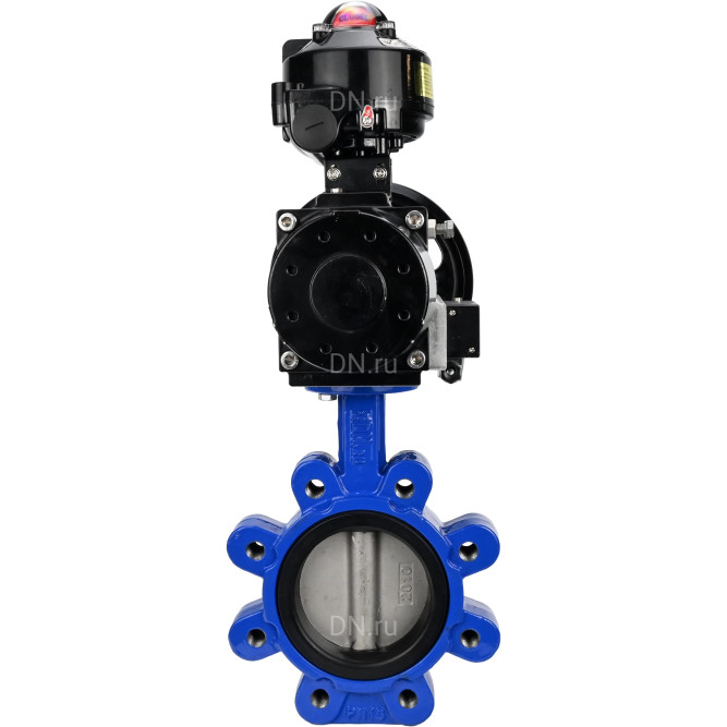 Затвор дисковый поворотный WBV1631E-2W-Fb-H Ду150 Ру16 LUG корпус - чугун QT450, диск - нержавеющая сталь 304, уплотнение - EPDM, с пневмоприводом PA-DA-105-1, пневмораспределителем 4M310-08 AC220V и БКВ APL-510N EX в Алматы