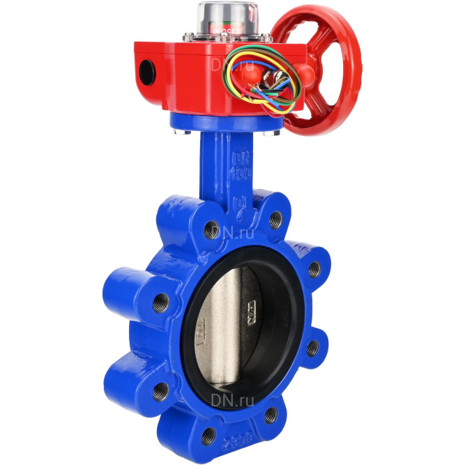 Затвор дисковый поворотный WBV1616N-2W-Fb-H Ду65 Ру16 LUG межфланцевый, корпус - чугун QT450, диск - чугун QT450, уплотнение - NBR, с редуктором HGBF RQN1-180Z в Алматы