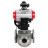 Кран шаровой BV3232P(4pc)-FP-3WL-F Ду65 Ру16 полнопроходной трехходовой, фланцевый, корпус - нержавеющая сталь SS316, с пневмоприводом PA-DA-083, пневмораспределителем 4M310-08 AC220V, БКВ APL-210N и ручным дублером MON2-450-T28-ISO в Алматы