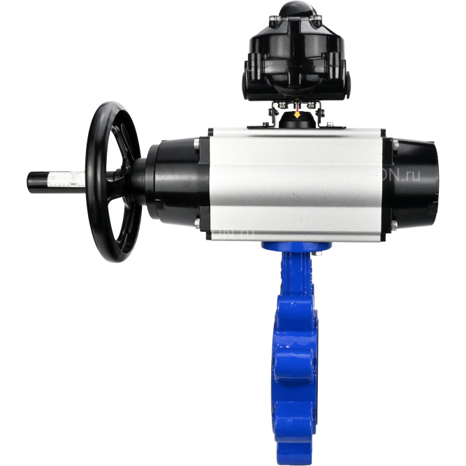 Затвор дисковый поворотный WBV1631N-2W-Fb-H Ду125 Ру16 LUG корпус - чугун QT450, диск - нержавеющая сталь 304, уплотнение - NBR, с пневмоприводом PA-DA-105-1, пневмораспределителем 4M310-08 AC220V и БКВ APL-510N EX в Алматы