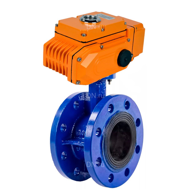 Затвор дисковый поворотный WBV1313E-2W-F-H Ду80 Ру16 фланцевый, корпус - чугун GGG40, диск - чугун GGG40, уплотнение - EPDM, с 1/4-оборотным электроприводом QT-N-020EM-O1-380VAC-У1 380В HARK в Алматы