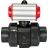 Кран шаровой BV4242E-FP-GRM-ISO Дн20 Ру10 полнопроходной, корпус - НПВХ, шар - НПВХ, уплотнение - EPDM, с пневмоприводом PA-SA-052 с возвратными пружинами в Алматы