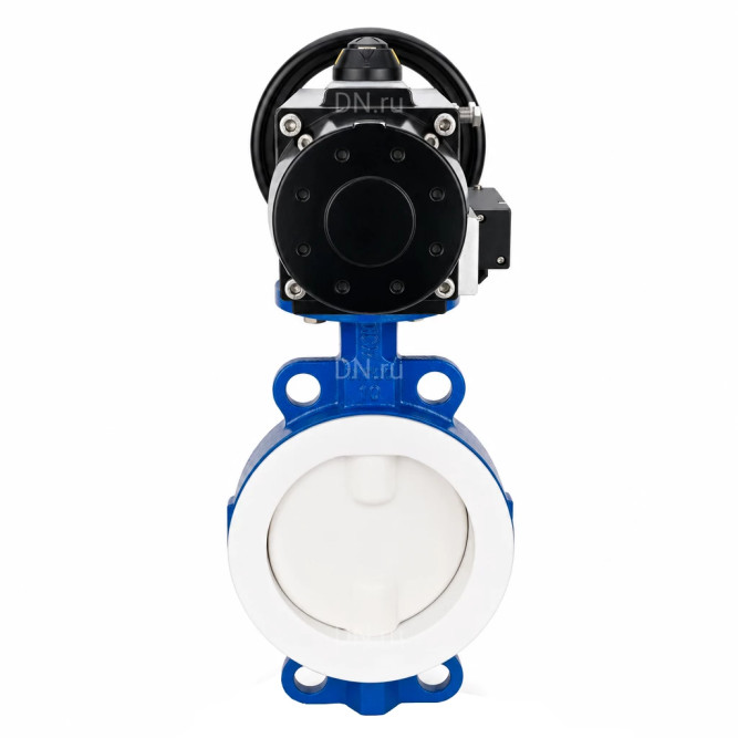 Затвор дисковый поворотный WBV3434Pf-2W-Fb-R Ду200 Ру16, корпус - углеродистая сталь WCB, диск - углеродистая сталь WCB, футерованный PTFE, уплотнение - PTFE, с пневмоприводом PA-DA-105-1 и пневмораспределителем 4M310-08 AC220V в Алматы