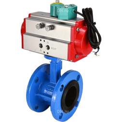 Затвор дисковый поворотный WBV1331E-2W-F-H Ду80 Ру16 корпус - чугун GGG40, диск - нержавеющая сталь 304, уплотнение - EPDM, с пневмоприводом PA-DA-105 и магнитным переключателем ALS200D