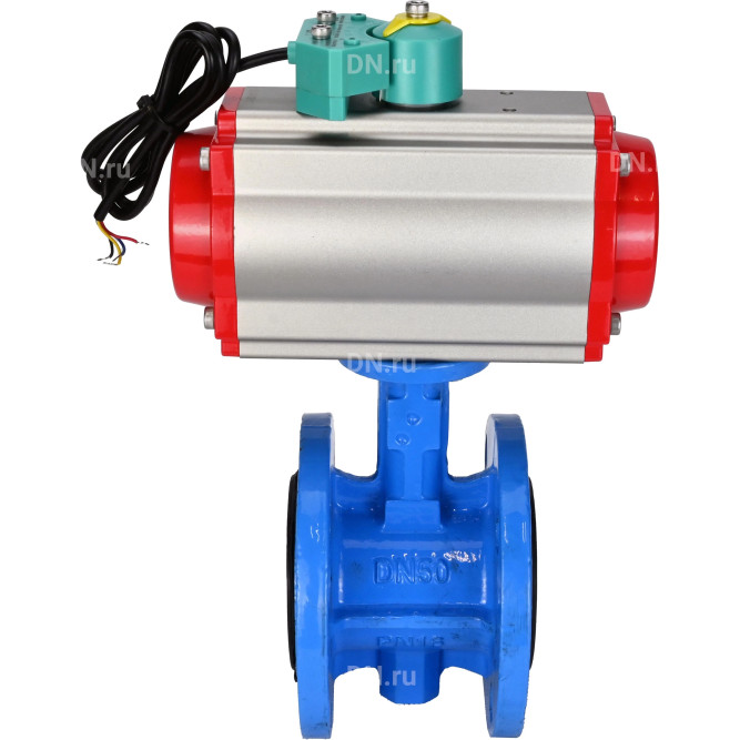 Затвор дисковый поворотный WBV1331E-2W-F-H Ду80 Ру16 корпус - чугун GGG40, диск - нержавеющая сталь 304, уплотнение - EPDM, с пневмоприводом PA-DA-105 и магнитным переключателем ALS200D в Алматы